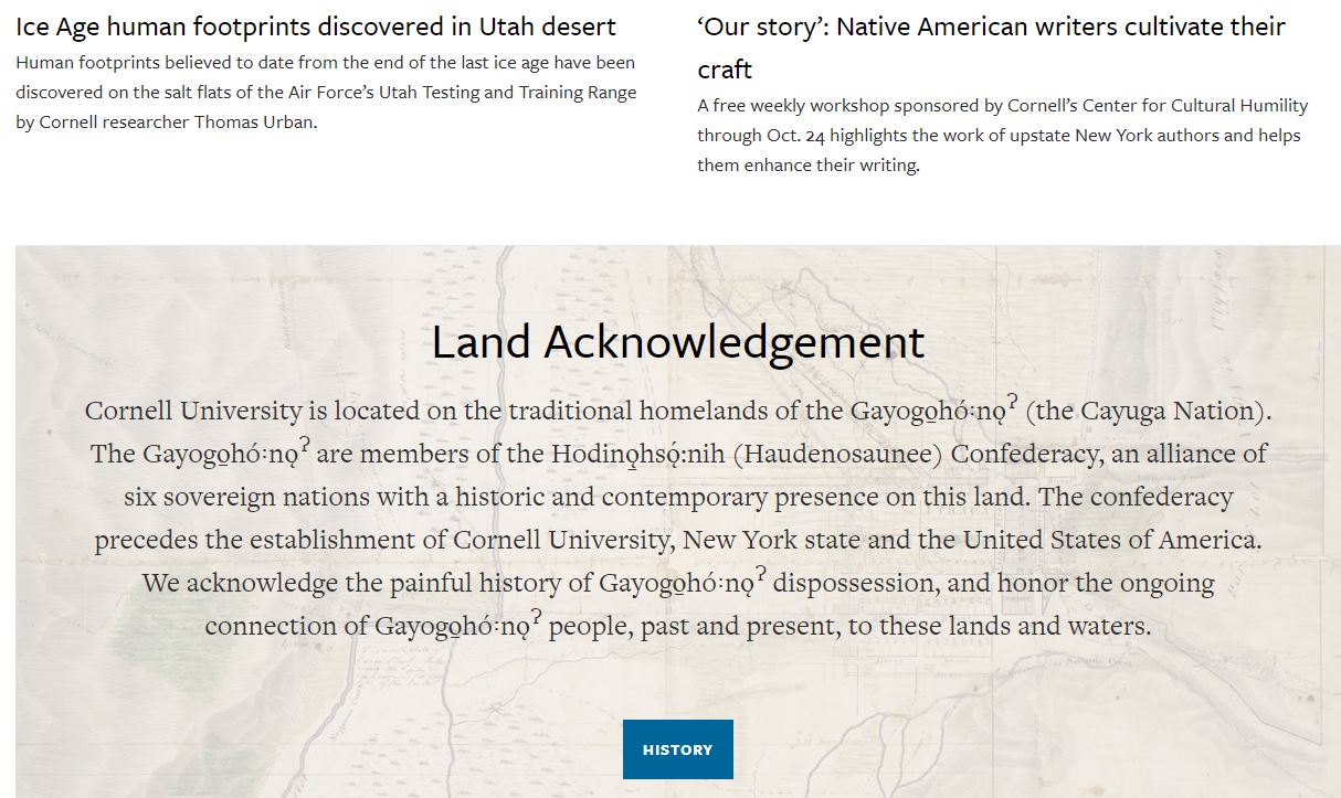 Cornell’s Land Acknowledgment Is A Waste Of Time And Webpage Pixels ...